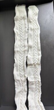 White Leg Warmer Women Winter Knit Long Socks Yoga Dance Accessory New Warm Sexy